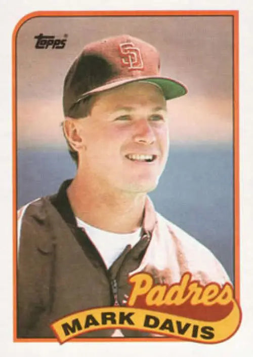 1989 Topps #59 Mark Davis baseball card featuring San Diego Padres player in team gear