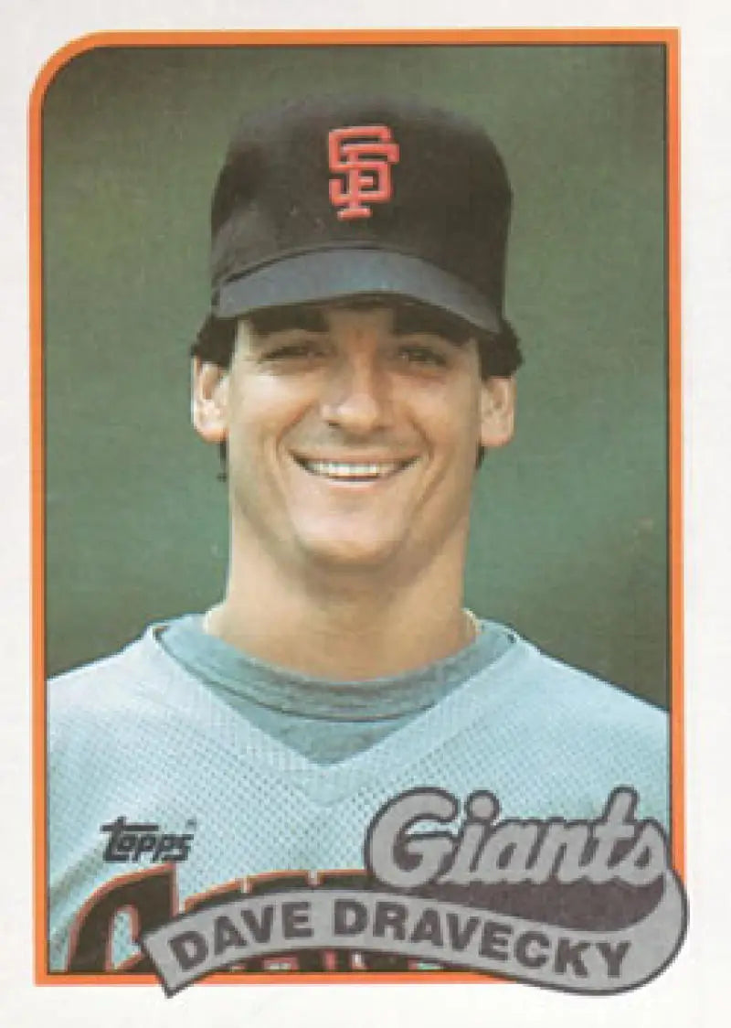 1989 Topps #601 Dave Dravecky Baseball Card of San Francisco Giants Player in Jersey