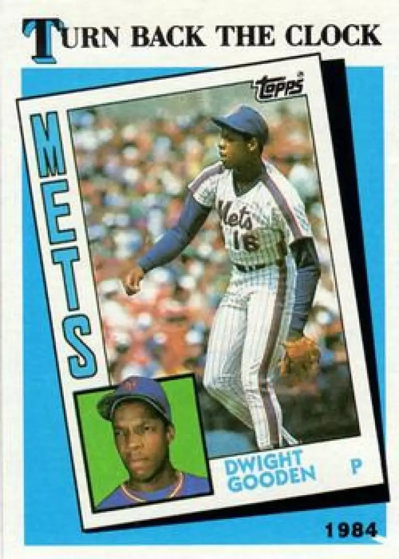 1989 Topps Dwight Gooden baseball card showcasing New York Mets pitcher from 1984