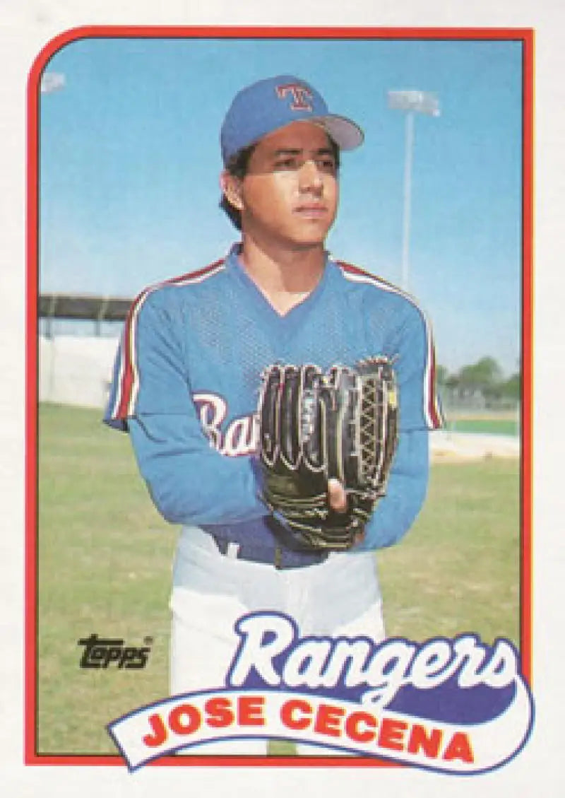 Vintage 1989 Topps Jose Cecena Texas Rangers baseball card in NM-MT condition