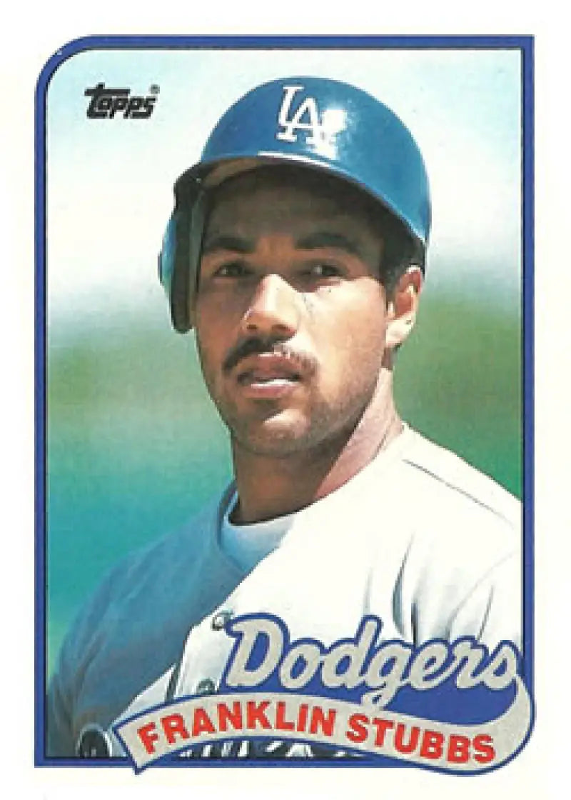 Franklin Stubbs baseball card featuring Los Angeles Dodgers player in uniform and cap