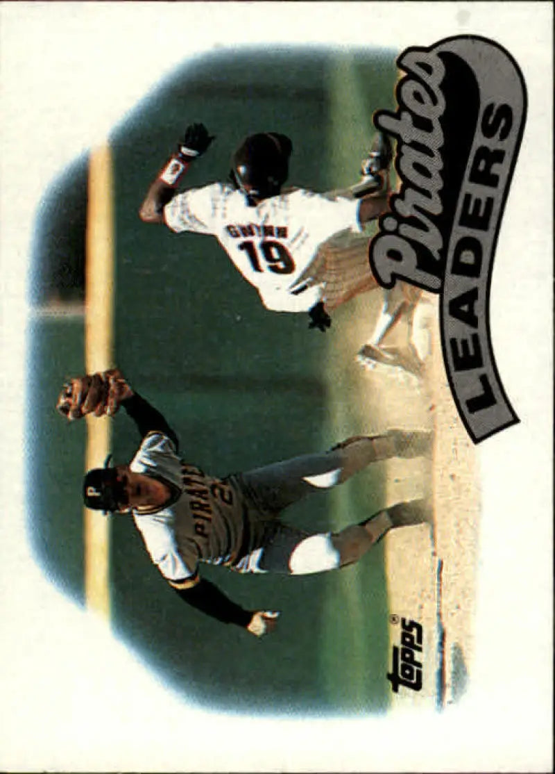 Baseball card featuring Al Pedrique making a defensive play for the Pittsburgh Pirates