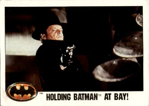 1989 Topps Batman #32 trading card featuring Holding Batman at Bay with original gloss