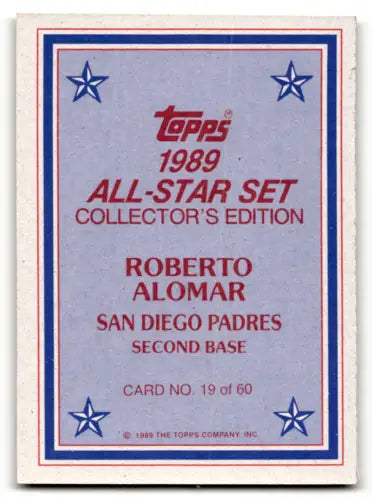 Roberto Alomar 1989 Topps Glossy Send-Ins original gloss baseball card Near Mint