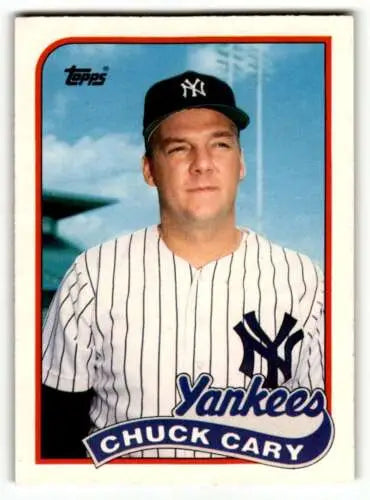 Original gloss 1989 Topps Traded 17T Chuck Cary New York Yankees baseball card