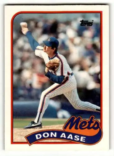 1989 Topps Traded #1T Don Aase New York Mets Baseball Card with original gloss