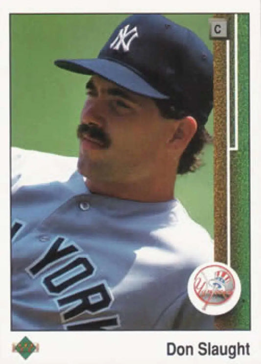 Baseball player Don Slaught in New York Yankees uniform on baseball card