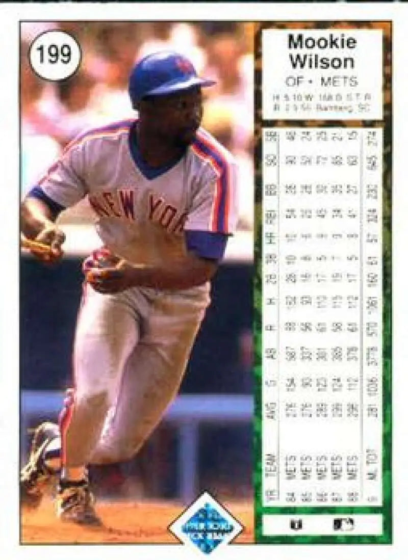 Mookie Wilson running on field in 1989 Upper Deck New York Mets Baseball Card