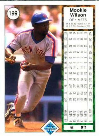 Mookie Wilson running on field in 1989 Upper Deck New York Mets Baseball Card