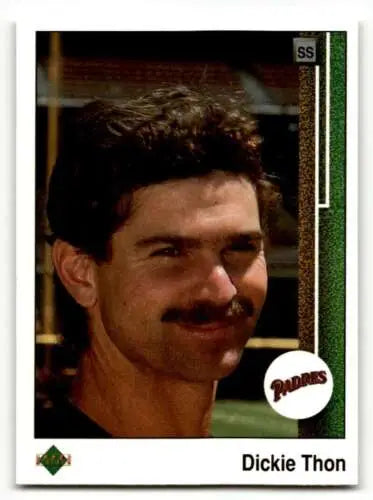 Baseball card featuring Dickie Thon San Diego Padres with original gloss finish