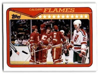 Calgary Flames 1990-91 Topps #38b hockey card collectible item