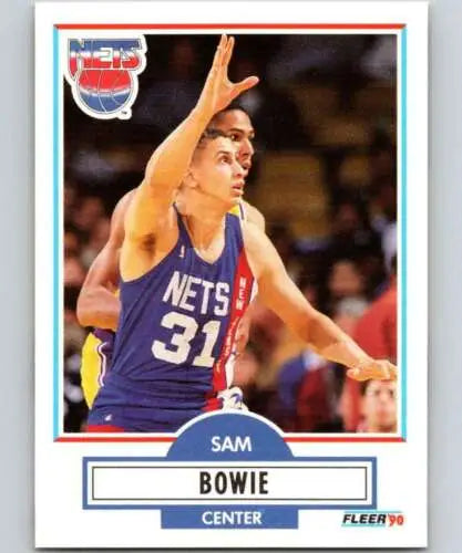 1990-91 Fleer #118 Sam Bowie basketball card with original gloss from NJ Nets collection