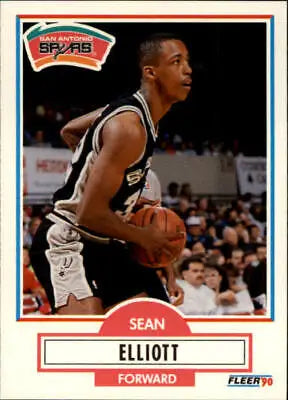 Sean Elliott 1990-91 Fleer Rookie Basketball Card San Antonio Spurs NM condition