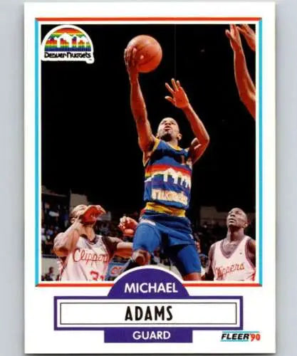 Michael Adams 1990-91 Fleer #46 basketball card with original gloss, NM-MT condition