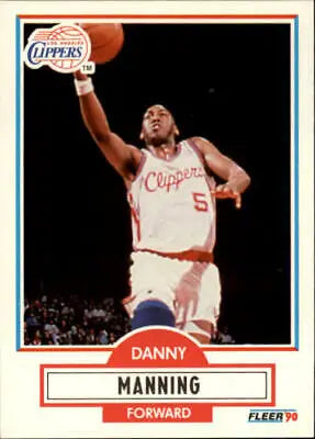 Danny Manning 1990-91 Fleer basketball card featuring Los Angeles Clippers logo