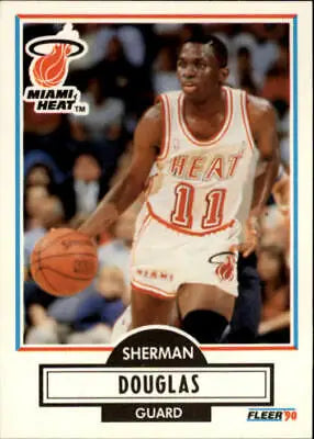 Vintage Miami Heat Sherman Douglas Rookie trading card from 1990-91 Fleer in NM-MT condition