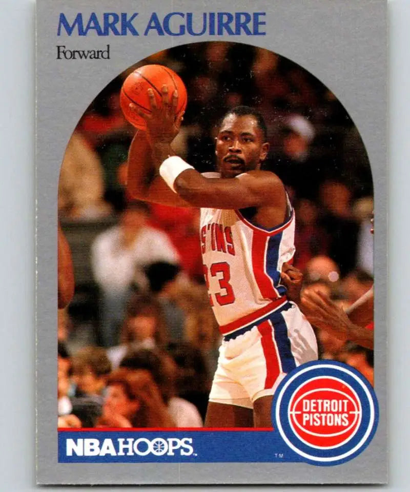 Mark Aguirre Detroit Pistons basketball card from the 1990-91 Hoops set