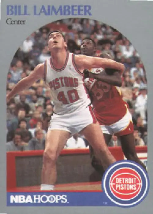 Vintage NBA Hoops basketball card of Bill Laimbeer, Detroit Pistons player number 40