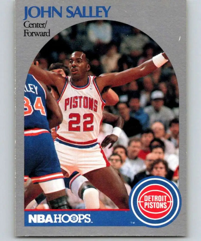 NBA Hoops basketball card of John Salley in Detroit Pistons uniform number 22