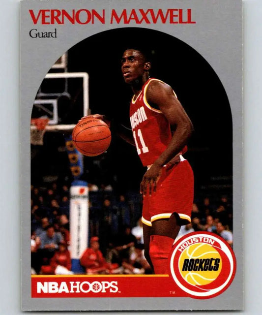 Houston Rockets Basketball card of Vernon Maxwell from the 1990-91 Hoops series