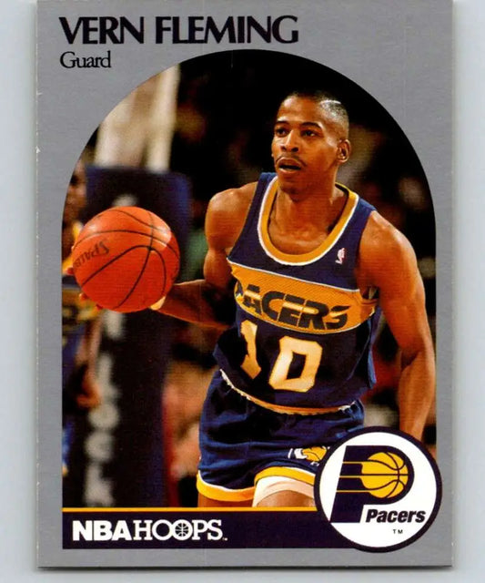 NBA Hoops basketball card of Vern Fleming in Indiana Pacers uniform #10