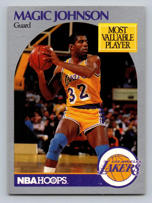 Magic Johnson basketball card from 1990-91 Hoops #157 Magic Johnson MVP edition