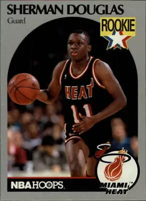 Sherman Douglas rookie Miami Heat basketball card 1990-91 Hoops #164 NM-MT condition