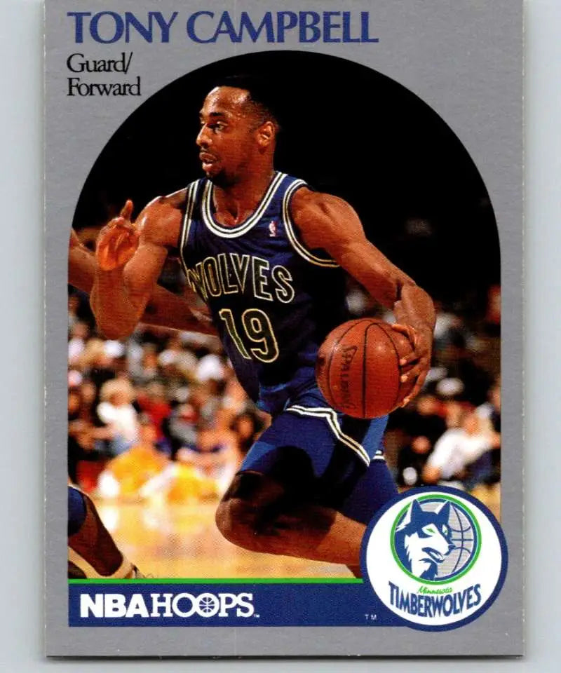 Tony Campbell Minnesota Timberwolves Basketball Card from 1990-91 Hoops series