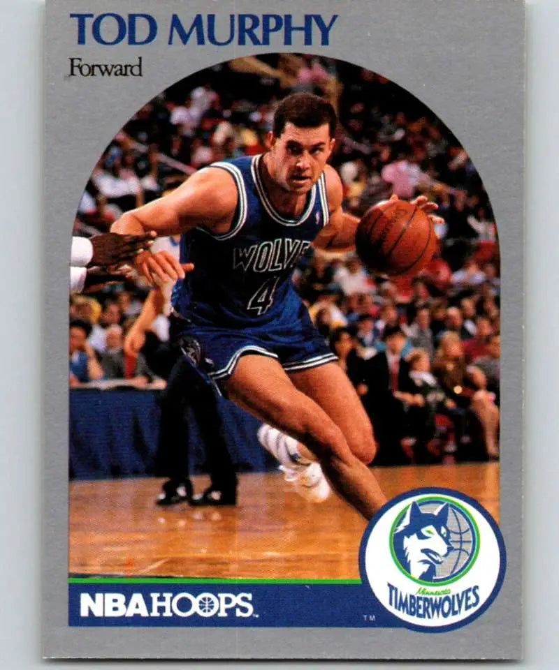 1990-91 Hoops #189 Tod Murphy dribbling for Minnesota Timberwolves basketball card