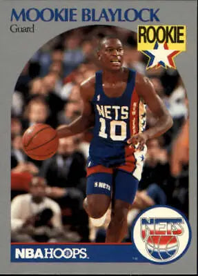 Mookie Blaylock rookie card from 1990-91 Hoops featuring the New Jersey Nets