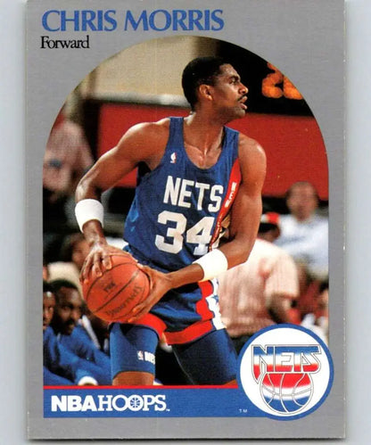 Vintage 1990-91 Hoops Chris Morris Basketball Card featuring New Jersey Nets number 34