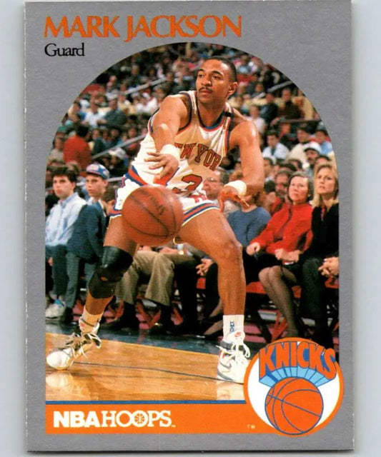 Vintage 1990-91 Hoops Basketball Card of Mark Jackson, New York Knicks Player in Action