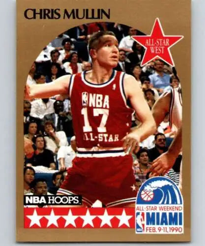 Chris Mullin basketball card featuring original gloss from 1990-91 Hoops SP Warriors