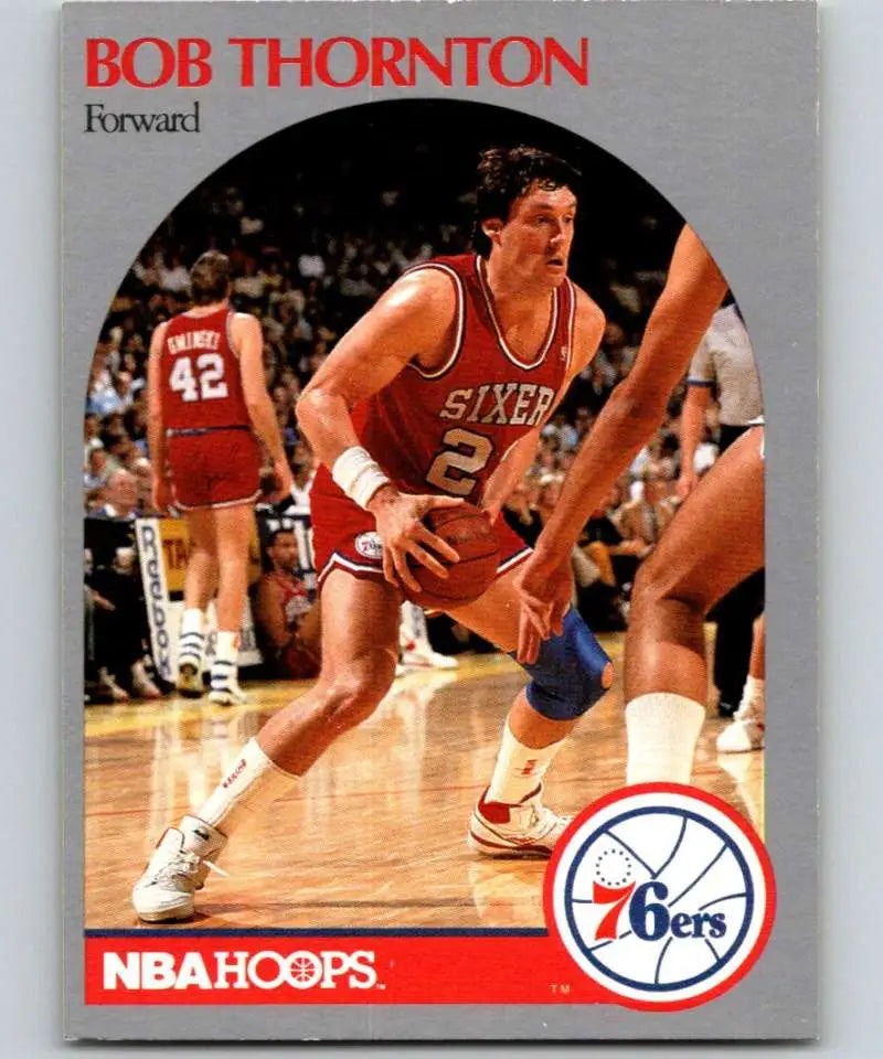 Vintage basketball card of Bob Thornton in action for the Philadelphia 76ers