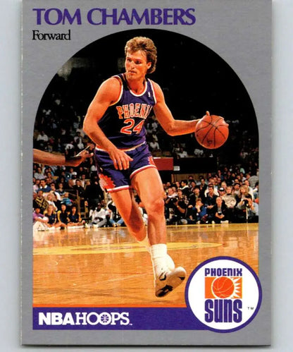 Basketball trading card of Tom Chambers dribbling for Phoenix Suns, 234a Tom Chambers