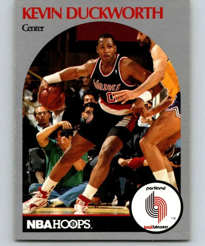 1990-91 Hoops #246 Kevin Duckworth NM-MT Portland Trail Blazers Basketball Card action shot