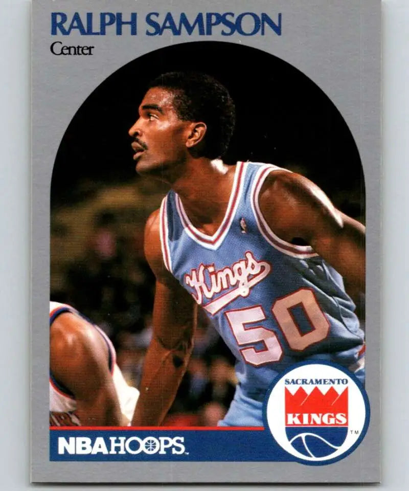 Vintage Ralph Sampson Sacramento Kings basketball card number 50 from 1990-91 Hoops