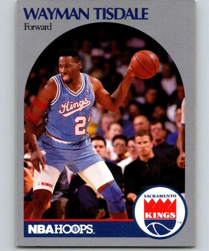 Wayman Tisdale 1990-91 Hoops Sacramento Kings basketball card in blue jersey number 2