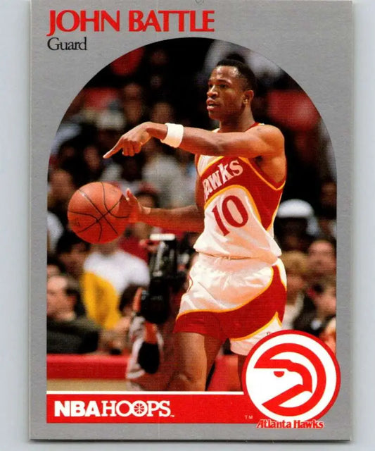 Atlanta Hawks basketball card of John Battle in action from NBA Hoops series