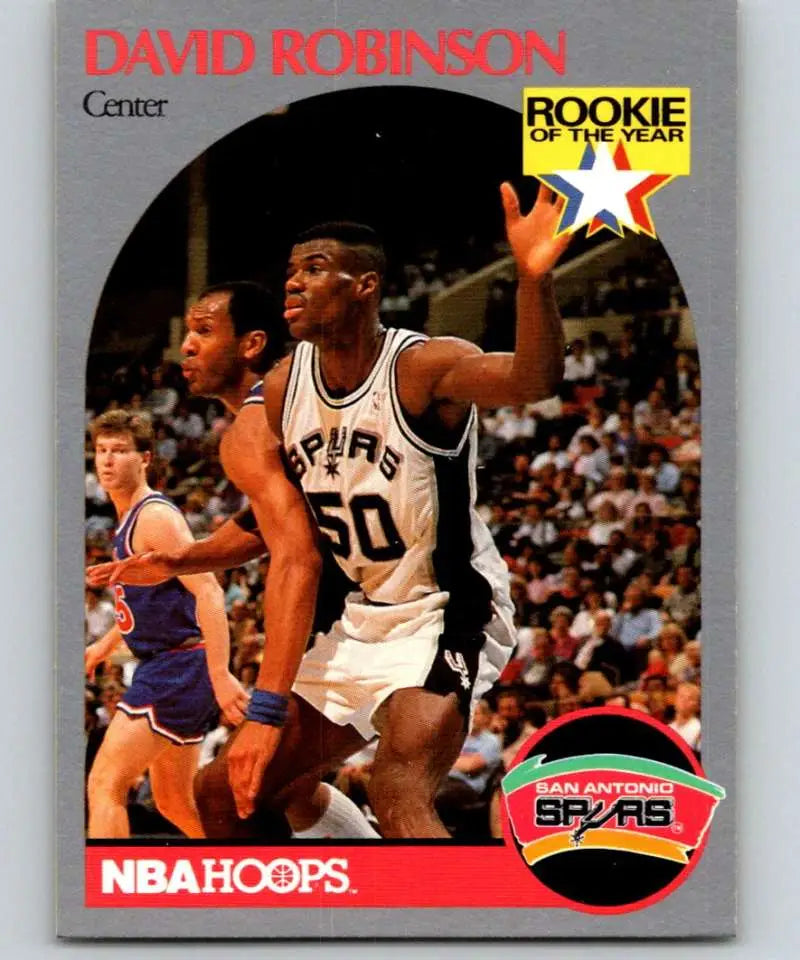 David Robinson in action on 1990-91 Hoops #270 San Antonio Spurs Basketball Card