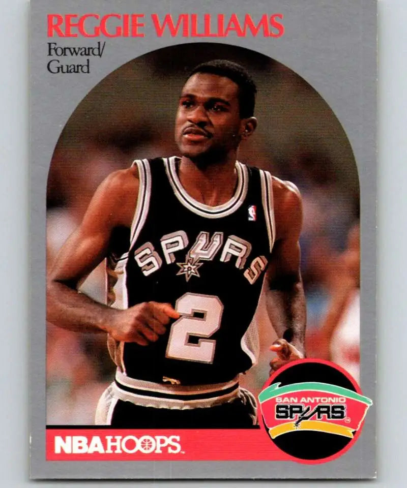 NBA Hoops basketball card of Reggie Williams, San Antonio Spurs player, jersey number 2