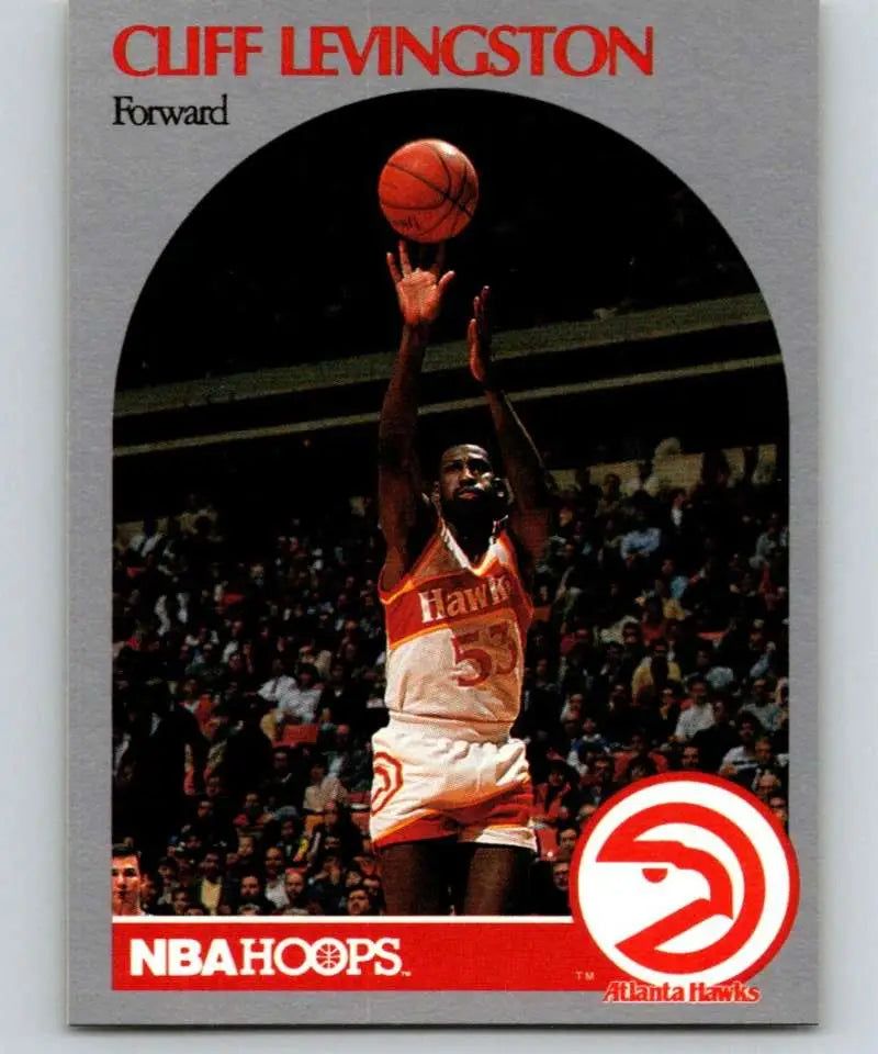 Basketball card of Cliff Levingston in action for Atlanta Hawks NBA Hoops series