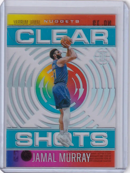 Basketball trading card of a player in blue shooting for the Detroit Pistons team