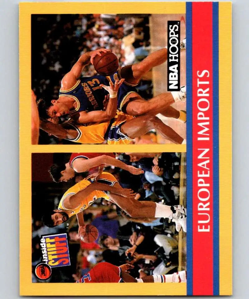 Vintage Basketball Card featuring Vlade Divac and Sarunas Marciulionis in action shots