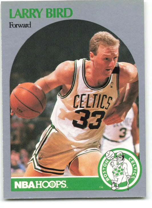 Vintage 1990-91 Hoops #39 Larry Bird Boston Celtics Basketball Card in NM-MT condition