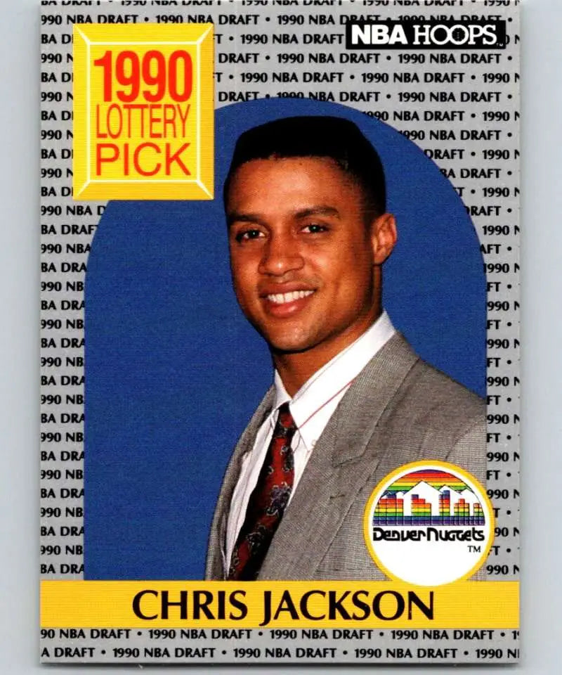 Chris Jackson 1990-91 Hoops Rookie Basketball Card Denver Nuggets NM-MT Condition