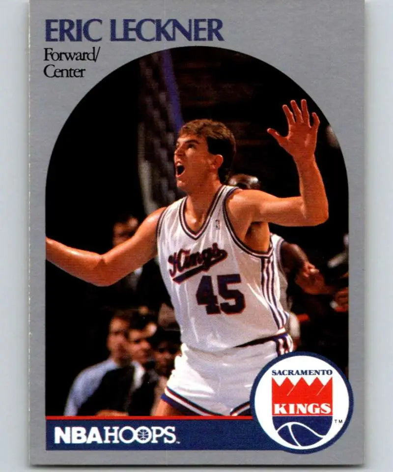 Basketball card of Eric Leckner in action with Sacramento Kings jersey number 45