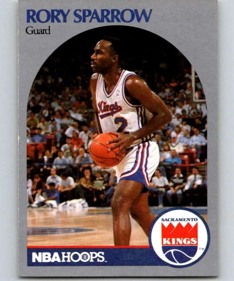 Basketball trading card of Rory Sparrow in Sacramento Kings white and blue uniform