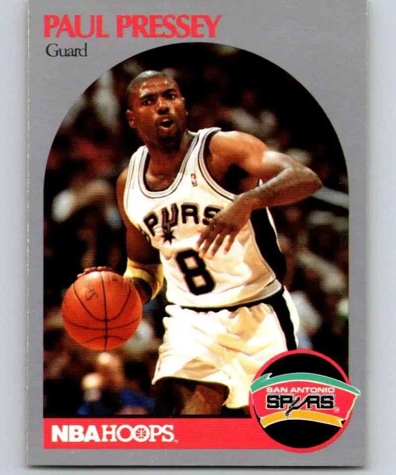 Basketball trading card of Paul Pressey in San Antonio Spurs white jersey number 8