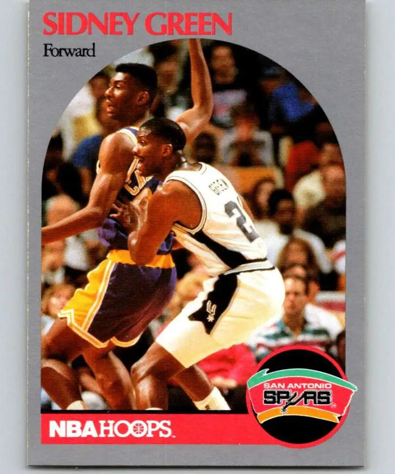 NBA Hoops basketball card of Sidney Green in action for San Antonio Spurs against Lakers